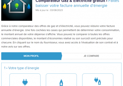 Comparateur Gaz & Électricité gratuit : faites baisser votre facture annuelle d’énergie
