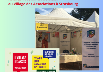 Le week-end du 14 et 15 septembre : rendez-vous sur notre stand au Village des Associations à Strasbourg